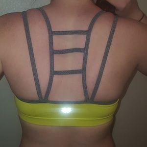 Yellow sports bra